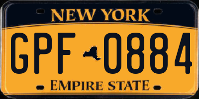 NY license plate GPF0884