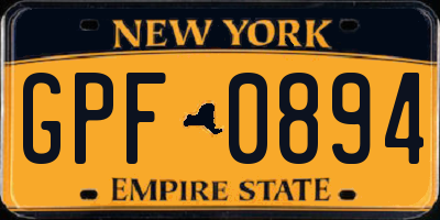 NY license plate GPF0894