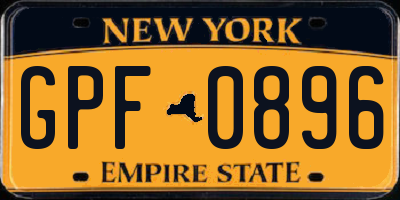 NY license plate GPF0896