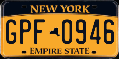 NY license plate GPF0946