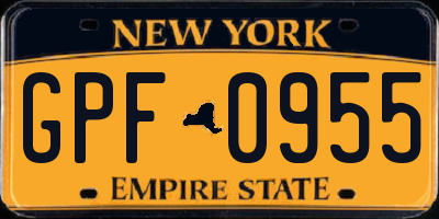 NY license plate GPF0955