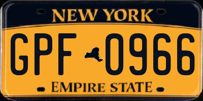 NY license plate GPF0966