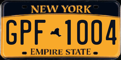 NY license plate GPF1004