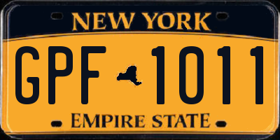 NY license plate GPF1011