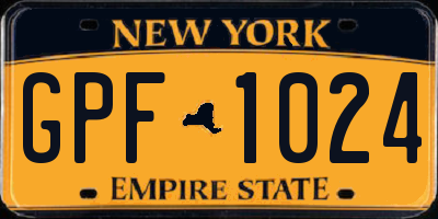 NY license plate GPF1024