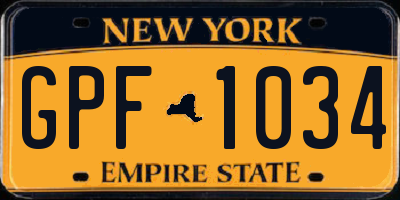 NY license plate GPF1034