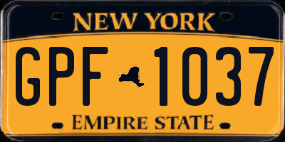 NY license plate GPF1037
