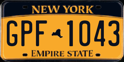 NY license plate GPF1043
