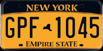 NY license plate GPF1045