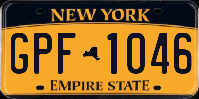 NY license plate GPF1046