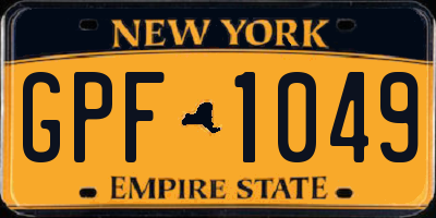 NY license plate GPF1049