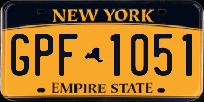 NY license plate GPF1051