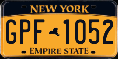 NY license plate GPF1052