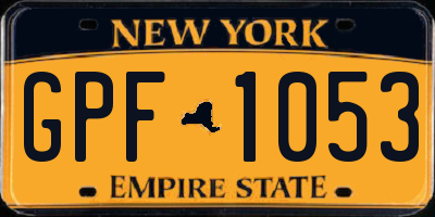 NY license plate GPF1053