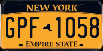 NY license plate GPF1058