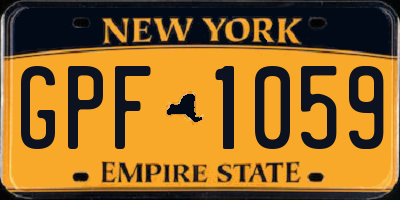 NY license plate GPF1059