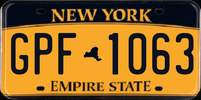NY license plate GPF1063
