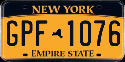 NY license plate GPF1076