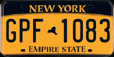 NY license plate GPF1083
