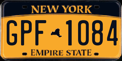 NY license plate GPF1084