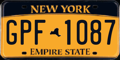 NY license plate GPF1087