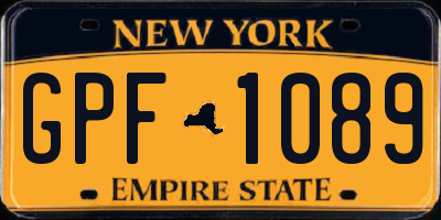 NY license plate GPF1089