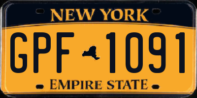 NY license plate GPF1091