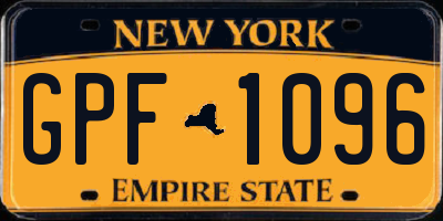 NY license plate GPF1096