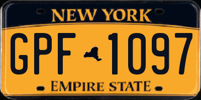 NY license plate GPF1097