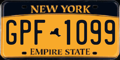 NY license plate GPF1099
