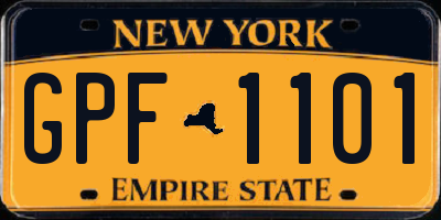 NY license plate GPF1101