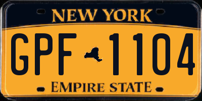 NY license plate GPF1104