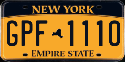 NY license plate GPF1110