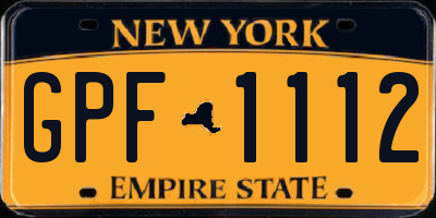 NY license plate GPF1112