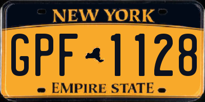 NY license plate GPF1128