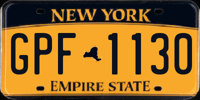 NY license plate GPF1130