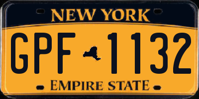NY license plate GPF1132