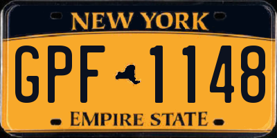 NY license plate GPF1148