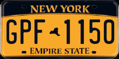 NY license plate GPF1150