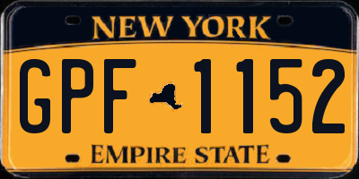 NY license plate GPF1152