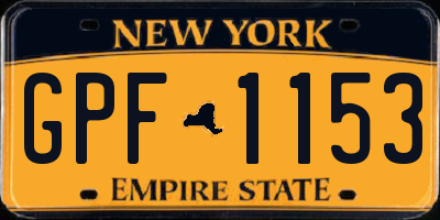 NY license plate GPF1153