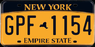 NY license plate GPF1154