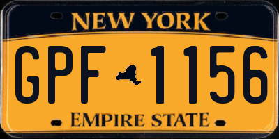 NY license plate GPF1156