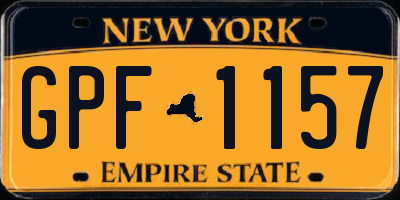NY license plate GPF1157