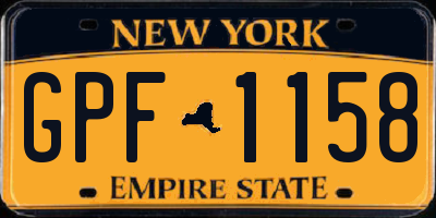 NY license plate GPF1158