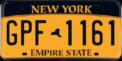 NY license plate GPF1161