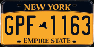 NY license plate GPF1163