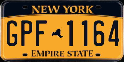 NY license plate GPF1164