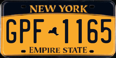 NY license plate GPF1165