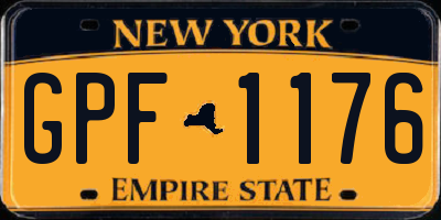 NY license plate GPF1176